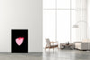tableau-prêt-à-poser-heart-2-noir-rose