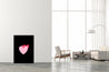 tableau-prêt-à-poser-heart-2-noir-rose