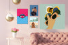 tableau-artiste-main-lunettes-bleu